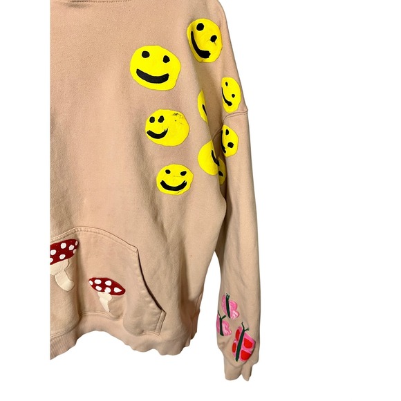 Coney Island Picnic Tan Hoodie Graphic Doodle Size M - Picture 5 of 7